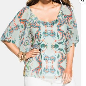 City Chic Trendy Plus Size Casablanca Printed Top